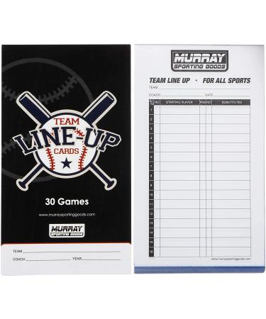 Murray Sporting Goods Baseball/Softball Lineup Cards - Set of 30 with 16 Player Roster Sheets - 4-Part Carbon Copies - Buy Online on GoSupps.com