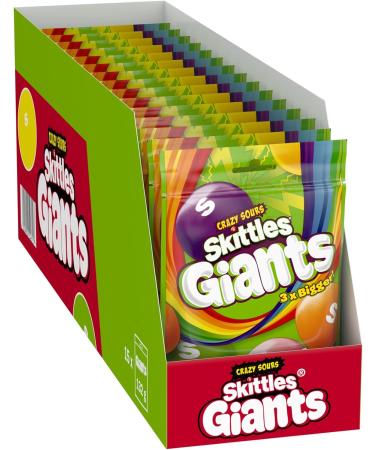 Skittles Giants Sour Sweets Pouch Bag 132g (1X15 Bags) - Buy Online on GoSupps.com