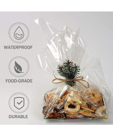 Morepack 16 in x 100 Ft Cellophane Wrap Roll - Clear Plastic Gift Basket Wrap - Buy Online on GoSupps.com