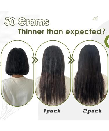 Runature Clip-In Hair Extensions - Real Natural Black/Brown 45cm - Smooth Remy 3 Pcs 50g #1B - Buy Online on GoSupps.com