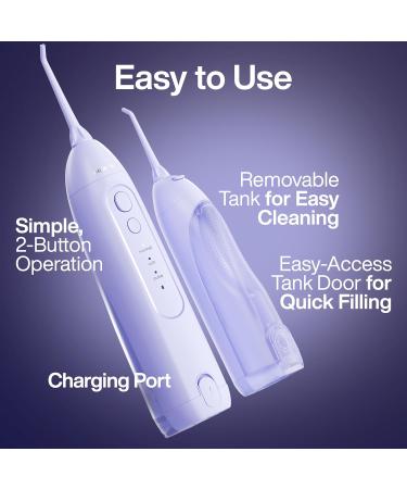 AquaSonic Icon Water Flosser - Cordless Rechargeable Oral Irrigator for Teeth | Waterproof Portable Dental Cleaning | Ideal for Braces & Travel - Lilac - Buy Online on GoSupps.com