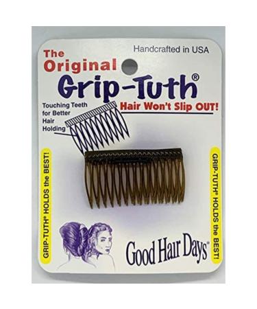 Good Hair Days Grip-Tuth Shorty Combs - Shorty Tuck Combs For Hair Decorative & Hair Styling - Hair Accessories For Fine and Thin Hair (Tortoise Shell 2 Count- 1 inch) 2 Count (Pack of 1) Tortoise Shell - Buy Online on GoSupps.com