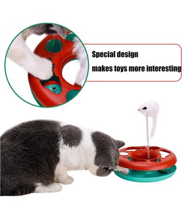 Interactive Cat Toy Set with Roller Tracks, Catnip, Teaser Mouse & Exercise Balls - Christmas Red | Ideal for Indoor Cats & Kittens - Buy Online on GoSupps.com