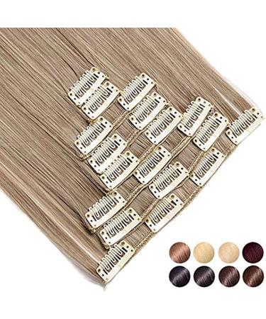 S-noilite 23 Inch Ash Brown Mix Bleach Blonde Clip In Hair Extensions - 8pcs Full Head Set | 60 Color Options | Sexy Lady Fashion Choice - Buy Online on GoSupps.com
