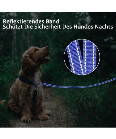 Demigreat Reflective Dog Leash - 3m/5m/10m/20m Long Training Line with Padded Handle for Small to Large Dogs - Durable Dark Blue - Buy Online on GoSupps.com