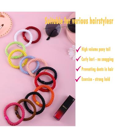 Axen Elastic Hair Ties for Women & Girls - Soft Cotton Ponytail Holders for Thick & Curly Hair - 8 Pack Black - Buy Online on GoSupps.com