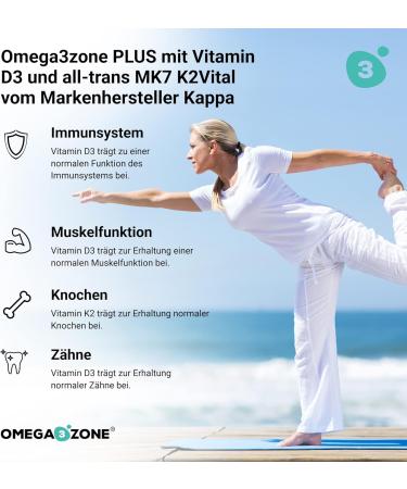 omega3zone Omega-3 Premium Oil with Vitamin D3 K2 - High Dose Fish Oil with Vitamin D3K2 - All-Trans MK-7 K2 - 3840mg Per Serving - Lab Tested Made in Germany - 500ml - Buy Online on GoSupps.com