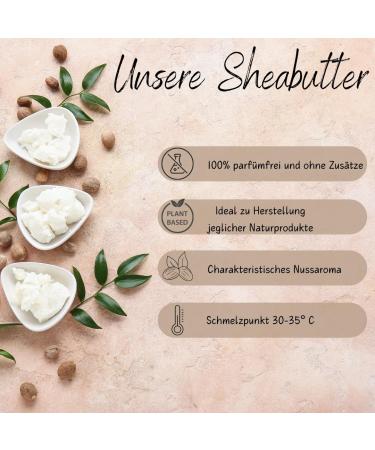 Woodflame Shea Butter 300g - Cold Pressed Pure & Natural Fragrance-Free Vegan | Ideal for Natural Cosmetics - Buy Online on GoSupps.com