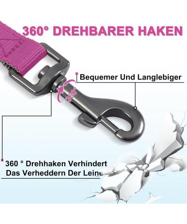 Demigreat Long Dog Leash - 1.5m/3m/5m Robust Training Line with Padded Handle - Ideal for Small to Large Dogs - Violet - Buy Online on GoSupps.com