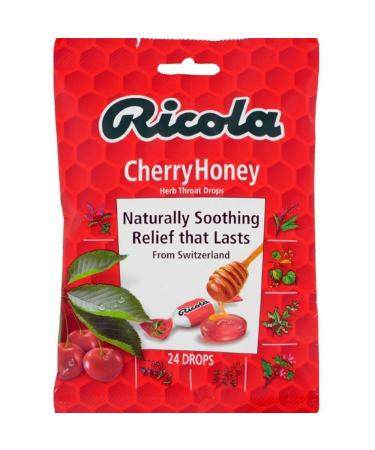 Ricola Herb Throat Drops Natural Cherry Honey 24 Each (Pack of 5)