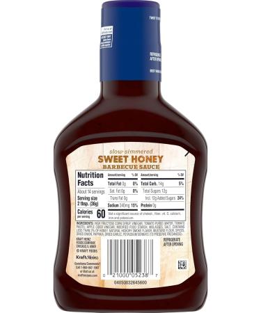 Kraft Sweet Honey Slow-Simmered Barbecue BBQ Sauce 18 oz Bottle (Pack of 2) Bundle With a Snack Scout Basting Brush - Buy Online on GoSupps.com