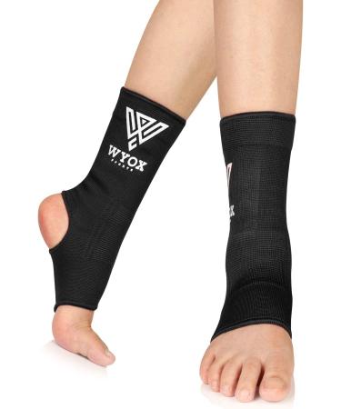 WYOX Ankle Wraps Support for Muay Thai & Kickboxing | Gym Ankle Support (Pair) Black S/M | Women 4.0 - 6.5 Men 3.0 - 5.5 - Buy Online on GoSupps.com