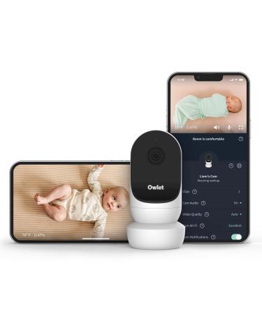 Owlet Cam 2 - Smart Baby Monitor Camera - Stream Secure HD Video and Audio with Night Vision, 4X Zoom, Wide Angle View and Sound, Motion and Cry Notifications White
