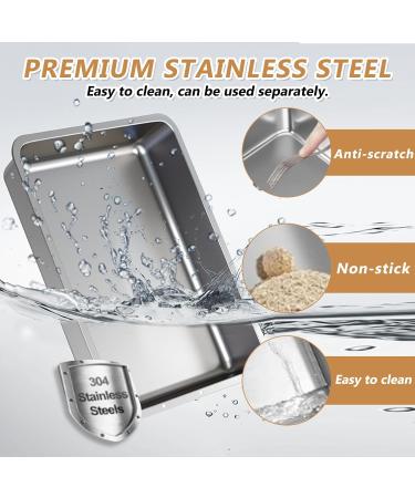 Large Enclosed Cat Litter Box Top Entry Stainless Steel Litter Box Tray with Lid Foldable Covered Toilet Drawer Type Cat Litter Tray Easy Cleaning Kitty Litter Box for Big Cat Anti-Leakage Blue Blue Large - Buy Online on GoSupps.com