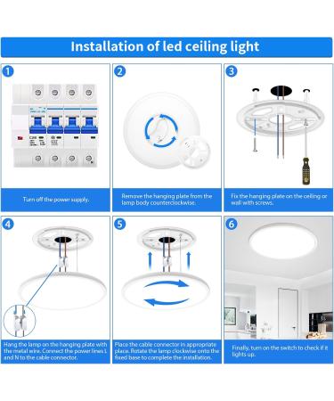 Shop Moonsea 36W LED Ceiling Lamp - Dimmable Flat Design with Remote Control | Ultra Thin Round Ceiling Light for Living Room Bedroom Children's Room & Bathroom - 3000-6500K 40cm - Buy Online on GoSupps.com