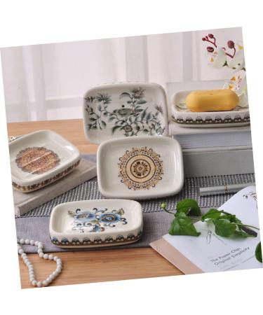 Amosfun 3pcs Ceramic Hand-painted Soap Dish Soap Holder Tank Storage Organizer Soap Container Soap Stand Soap Dishes for Bathroom Creative Soap Dish Bathroom Soap Dish White Ceramics Tray - Buy Online on GoSupps.com