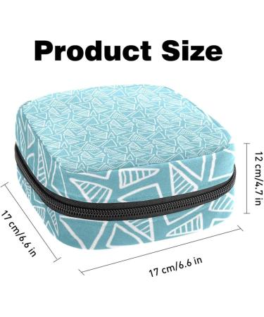 Shop Portable Women's Binding-Up Bags | Menstrual Cup & Tampon Bags for Teens - Multicolored Blue Triangular Pattern - Buy Online on GoSupps.com