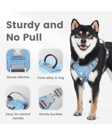 Shop Pawaii XS Dog Harness for Small Dogs - Anti-Pull Adjustable & Breathable | Denim Blue - Buy Online on GoSupps.com