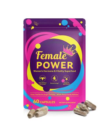 SDJUFEI Beef Organ Supplement for Women Natural Grass Fed Beef Liver Capsules Supports Women's Overall Energy and Health Balance Energy Menstrual Skin Care Balance for Women 60 Capsules