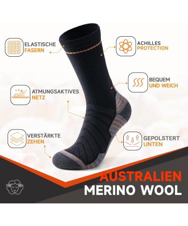 Alaplus Merino Socks - Professional Thermal Hiking & Trekking Socks for Men | Warm Breathable & Padded | 3 Pairs (39-42) - Winter Sports Essentials - Australia - Buy Online on GoSupps.com
