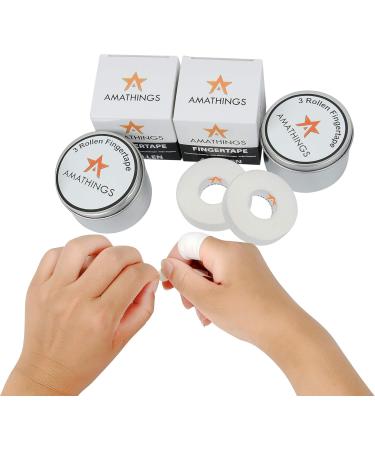 Amathings Climbing Tape - 3-4 Rolls Black 1.5cm Wide in Metal Box | Ideal for Climbing Bouldering Sports & Martial Arts - 3x White Included - Buy Online on GoSupps.com