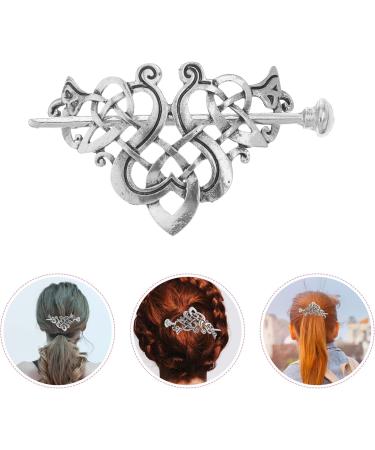 FRCOLOR Celtic Knot Hair Clips Vintage Viking Hair Accessories Antique Silver Hair Slide Stick Ponytail Holder Clip for Women Girls - Buy Online on GoSupps.com