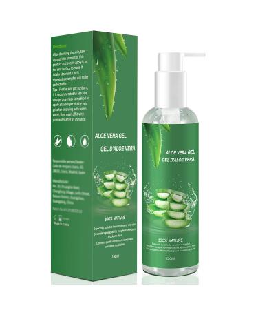Aloe vera gel 100 organic for face hair and body natural soothing and nourishing moisturizer ideal for dry stressed skin & sunburn 250 ml