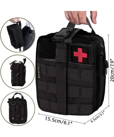 Crisis First Aid Bag | Empty Molle Tactical EDC IFAC Pouch for Outdoor & Travel | Versatile Camping Gadget & Motorcycle Pharmacy Belt Bag - Buy Online on GoSupps.com