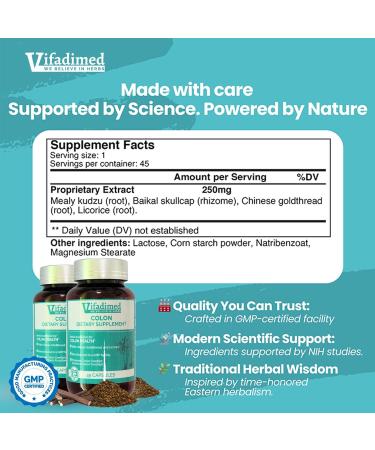 Colon for Diarrhea IBS-D Colitis Soothes Irritation Enhances Colon's Function. Intestine Lining Gut Microbiome Colon Motility. IBS Relief 90 Capsules. Coptis 45 Count (Pack of 2) - Buy Online on GoSupps.com