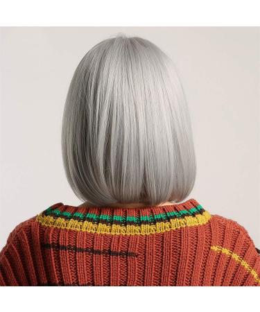 Short Silver Bob Wig for Women | Synthetic Curly & Straight Styles | Cosplay Party & Vintage Looks | International Shipping - Buy Online on GoSupps.com
