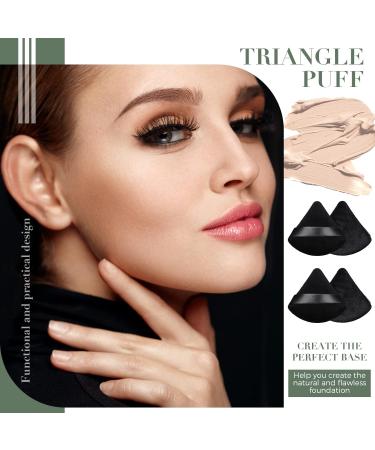 Triangle Makeup Sponge Set - 4 Pcs for Cosmetics, Face & Body Powder - Black Velvet Puffs for Dry/Wet Application - Buy Online on GoSupps.com