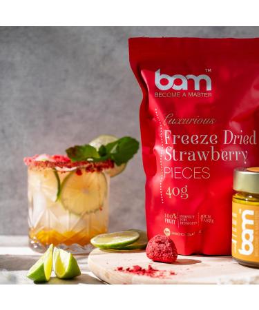 BAM Freeze-dried strawberries 40 g natural fruits perfect desserts rich taste - Buy Online on GoSupps.com