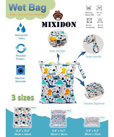MIXIDON Pattern 5 Waterproof Wet Dry Bag - Ideal for Swimsuits, Cloth Nappies, Baby Items - Outdoor Organizer Bag for Wet/Dry Clothes - Buy Online on GoSupps.com