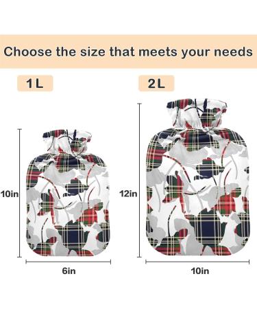 Naanle Plaid Flower Hot Water Bottle - 2L Transparent Heat Bottle for Bed & Pain Relief | Hand & Foot Warmer - International Shipping - Buy Online on GoSupps.com
