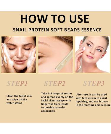 Snail Mucin Serum Snail Protein Soft Beads Essence Facial Firming Anti Wrinkle Serum Deep Face Moisturizer Hydrating Serum for Skin Care Repairing Repairing Essence for Face Soft Skin - Buy Online on GoSupps.com
