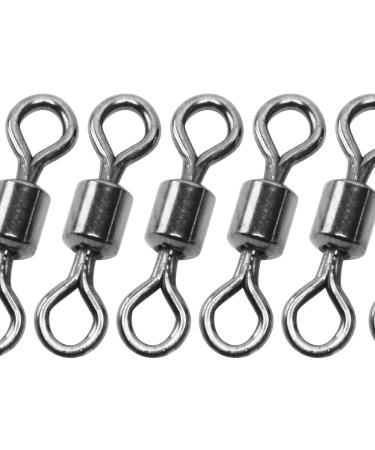 SF Fly Fishing Micro Swivels Stainless Steel Material Fishing Ball Bearing Swivels Hook line Connector Fishing Tackle Accessories 10LB-30LB Black Nickle 0.31in-8mm-20lb 25 Pcs