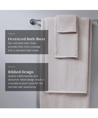 LUXOME Plush Performance Oversized Bath Sheet Set | 36 x 70 | Highly Absorbent - Oyster (Tan) | 2-Piece Set - Buy Online on GoSupps.com