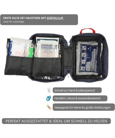 First Aid Set for Pets - Dog & Cat Emergency Kit with Belt Clip Tweezers Tick Pliers Cooling Compress - Ideal for Backpacks | Hierbeidir Medical - Buy Online on GoSupps.com