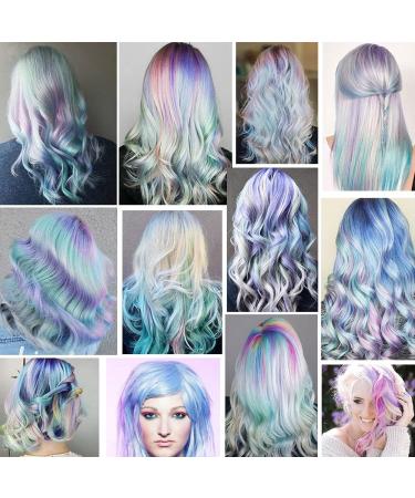 Rhyme 21 Light Green & Sky Blue Clip-in Hair Extensions - 16 PCS Straight Fashion Hairpieces for Party Highlights - Girls Hair Accessories - Buy Online on GoSupps.com