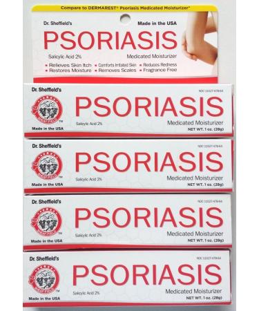 Dr. Sheffield's Psoriasis Medicated Moisturizer Skin Cream Compare 4 Oz Pack of 4
