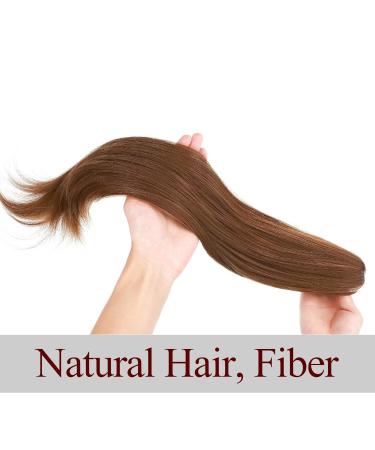 Buy Heat-Resistant Ponytail Extensions - Micro-Wavy Clip-In Hair Parts (22''/55cm) in White & Brown | Realistic Hair Quality for Stunning Styles - Buy Online on GoSupps.com