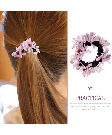 minkissy Flower Hair Tie Stretchy Hair Band Ponytail Holder Elastic Hair Ring Hair Accessory - Buy Online on GoSupps.com