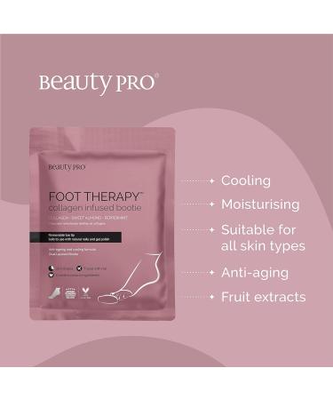 BEAUTYPRO FOOT THERAPY Foot Mask with Collagen Salicylic Acid & Argan Oil | Packed Full of Natural Ingredients | Intensely Moisturising | Bootie with Removable Toe Tip | - Buy Online on GoSupps.com