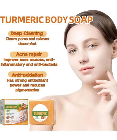 Turmeric Cleaning Soap - Dark Spot Corrector Remover - Natural Soap Bar for Body & Face - Skincare Handmade Soap Bar for Brighten Acne Dark Spots Hyperpigmentation Smooth Skin - Buy Online on GoSupps.com