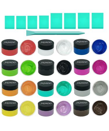 JAJADO 12 Jars Chalk Paste Paint Set, 9 Pcs Set Chalk Paste Mini Squeegees and Rubber Paint Stir Sticks, Screen Printing Ink Reusable Adhesive Transfers Stencils Paste Chalkboard Paint on Furniture 12 Jars With 9 Pcs Tool
