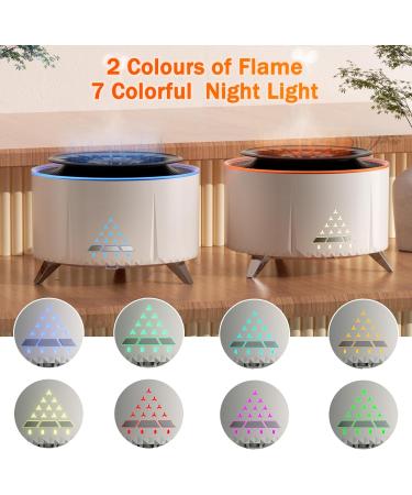 Flames Aroma Diffuser & Bluetooth Speaker | 350ml Humidifier with 2 Spray Patterns 7 LED Colors & Natural Sounds | Perfect for Bedroom & Kids - Buy Online on GoSupps.com