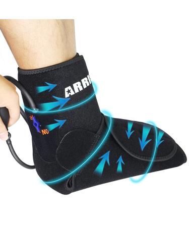 Ankle Ice Pack Wrap with Cold Compression - ARRIS Foot Ice Pack Wrap with Air Pump for Ankle Pain Relief - Hot Cold Gel Compress Pack for Achilles Tendon Injuries, Plantar Fasciitis, Men Women Ankle Ice Pack with Air Compr…