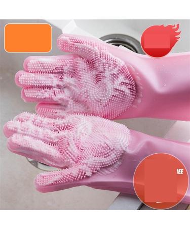 FINPAN Multi Functional Silicone Washing Gloves Kitchen Household Silicone Dishwashing Gloves Dishwashing Gloves BLUE - Buy Online on GoSupps.com
