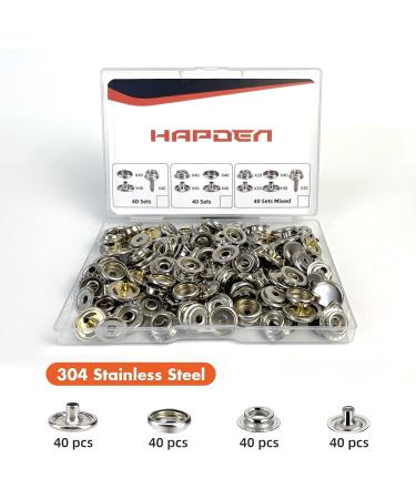 160 pcs Stainless Steel Snap Fasteners Kit - Marine Grade Boat Canvas Snaps - 3/8 Metal Snaps for Clothing, Leather, and Boat Covers - Buy Online on GoSupps.com