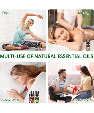 Aeshory Fruity Essential Oil Set - 6 x 10ml Natural Aromatherapy Fragrance Gift Set for Diffusers - Strawberry Blueberry Cherry Coconut Watermelon Mango - Buy Online on GoSupps.com